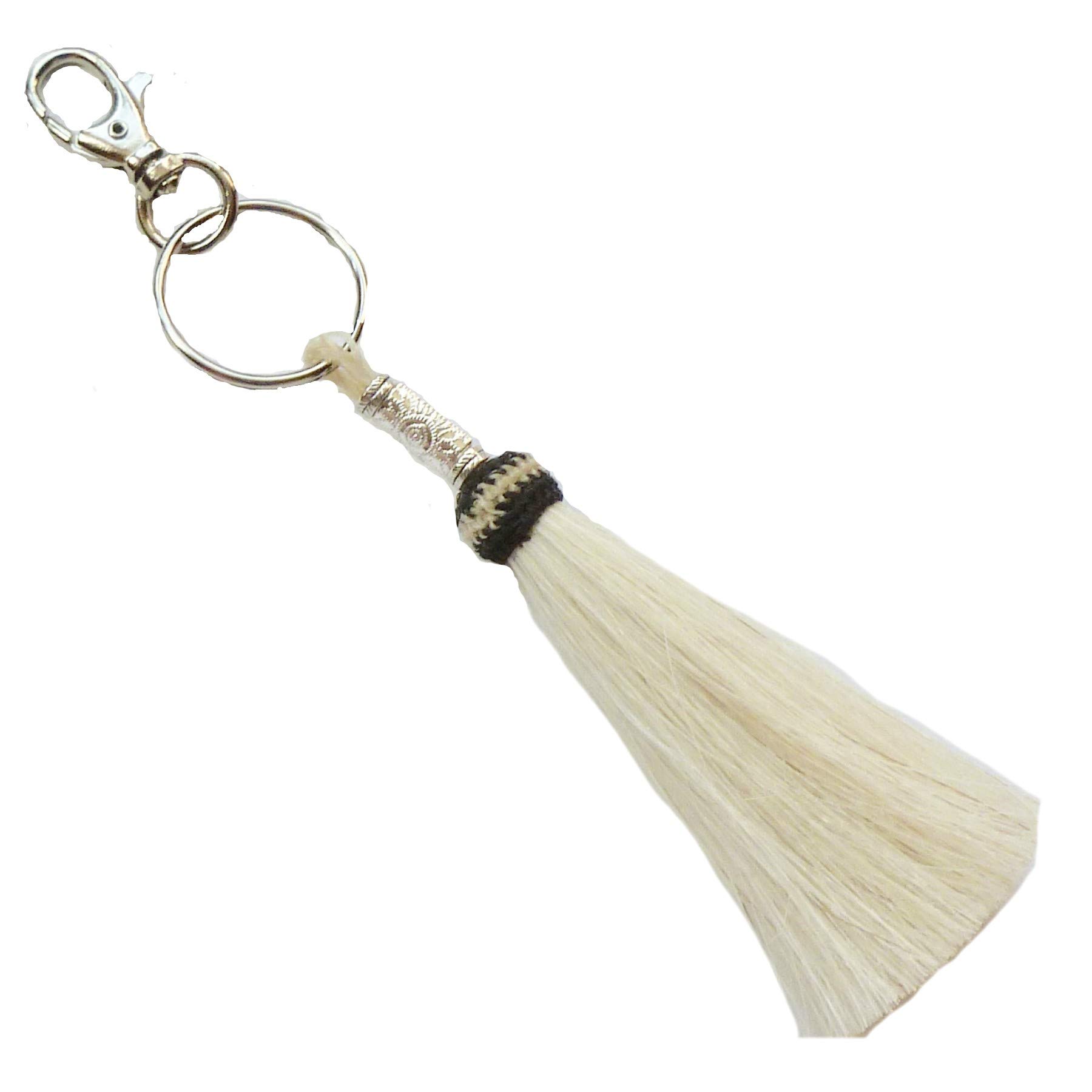 Premium Beaded Tribal Sun Horse Hair Tassel Keychain - Handmade Equestrian Accessory for Bags, Keys & Bohemian Style Decor