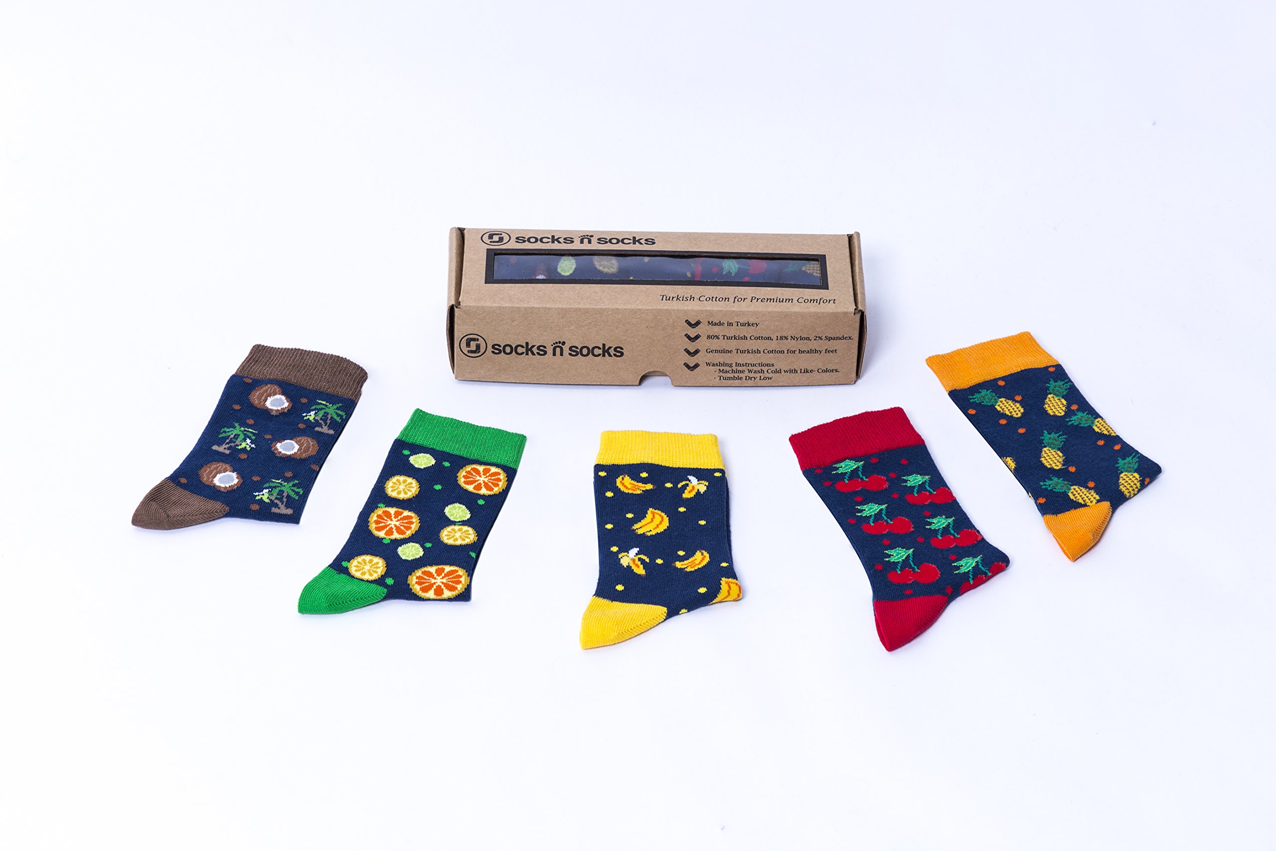 Kids 5-Pair Fun Colorful Cotton Crew Socks Gift Set - Soft Comfortable Dress Socks for Boys & Girls - Perfect for School, Parties & Everyday Wear