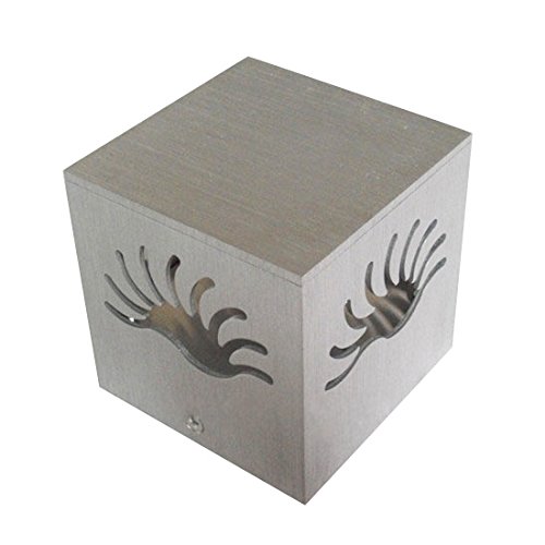 3W Yellow LED Indoor Wall Mounted Decorative Light - Square Silver Lamp for Living Room, Bedroom & Hallway Lighting