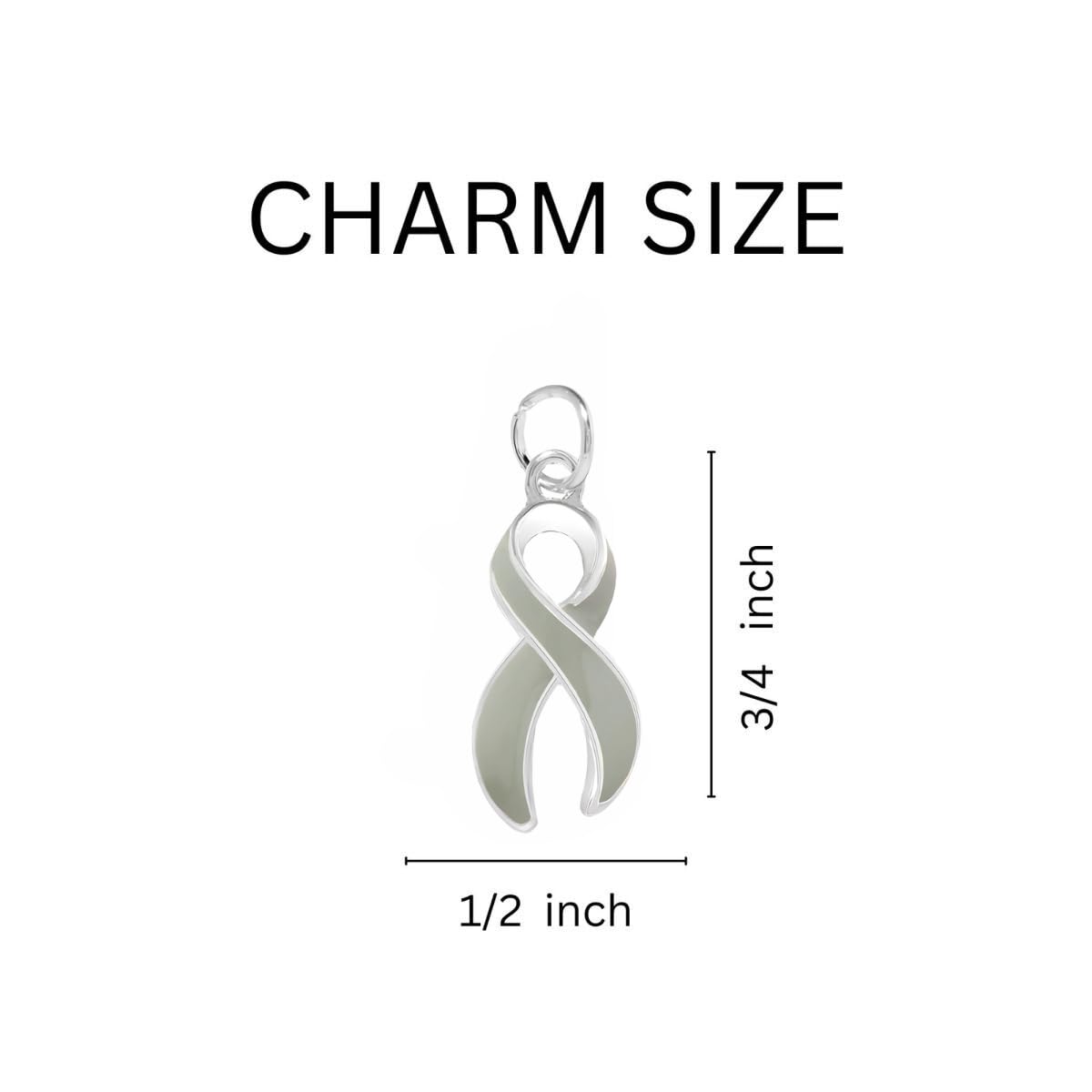 Gray Ribbon Charms for Jewelry Making - Parkinson's Disease, Brain Cancer & Diabetes Awareness Fundraiser Supplies - Perfect for Bracelets, Necklaces & Awareness Campaigns