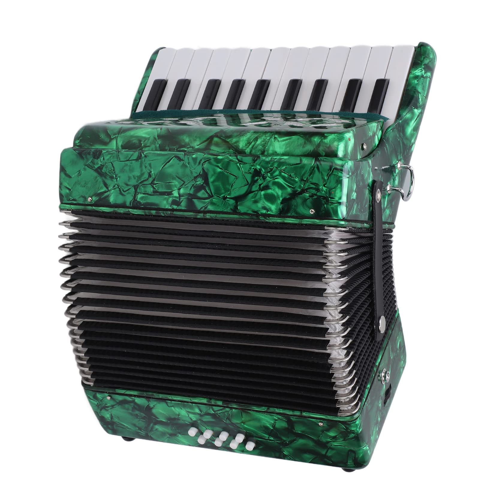 Professional 22 Key 8 Bass Maple Wood Accordion for Kids - Educational Musical Instrument Toy with Adjustable Straps for Home & Stage Performance (Green) | Perfect for Beginners, Music Lessons & Live Shows