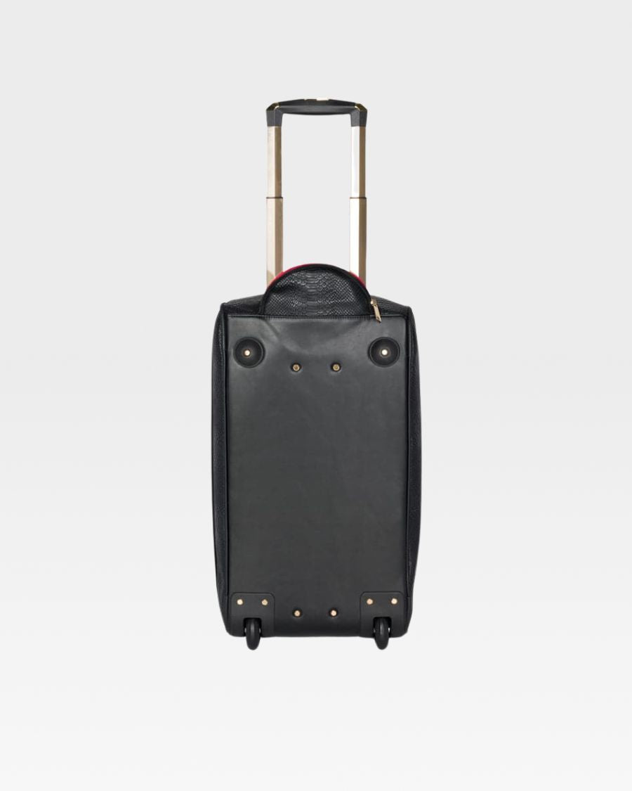 Apollo 1 Black Rolling Duffle Bag - Water-Resistant Expandable Luggage for Travel, Gym & Sports - Perfect Carry-On for Airplanes, Weekend Trips & Workouts