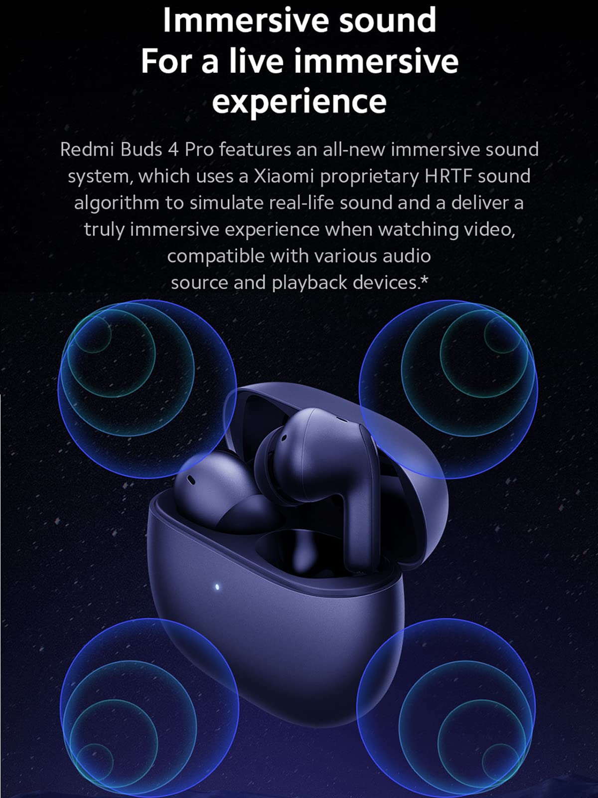 Xiaomi Redmi Buds 4 Pro Wireless Earbuds with Hybrid ANC - Bluetooth 5.3 Noise Cancelling Earbuds, 43dB Active Noise Reduction, 36H Battery Life, 3-Mic Clear Calling, In-Ear Detection - Perfect for Commuting, Workouts & Travel
