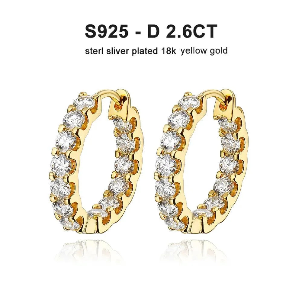 2.6ct D Color Moissanite Hoop Earrings for Women - 925 Sterling Silver Plated White Gold Wedding & Party Jewelry | Elegant Gift for Anniversary, Bridal Shower, Prom & Special Occasions