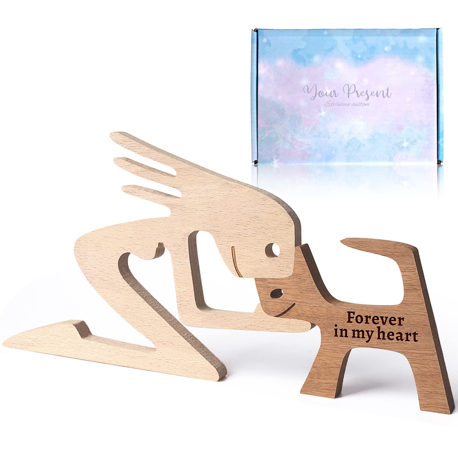 Custom Engraved Wooden Dog Memorial Gift for Pet Lovers - Personalized Sympathy Gift for Loss of Dog, Pet Remembrance Keepsake for Men & Women - Perfect for Memorials, Pet Loss Comfort & Cherished Memories