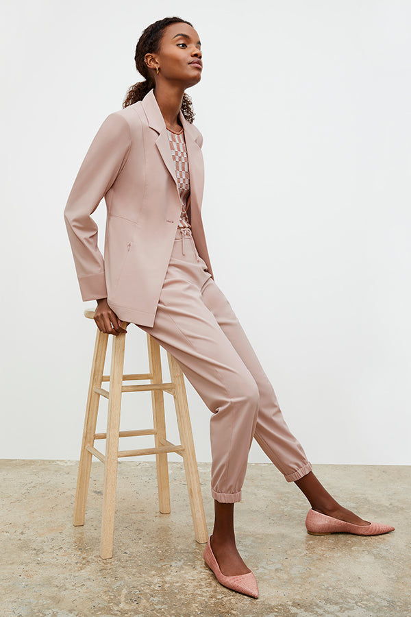 Delaney Jogger Pants for Women - OrigamiTech Stretch Fabric in Blush Pink | Comfortable Lounge & Workout Joggers for Yoga, Running & Casual Wear