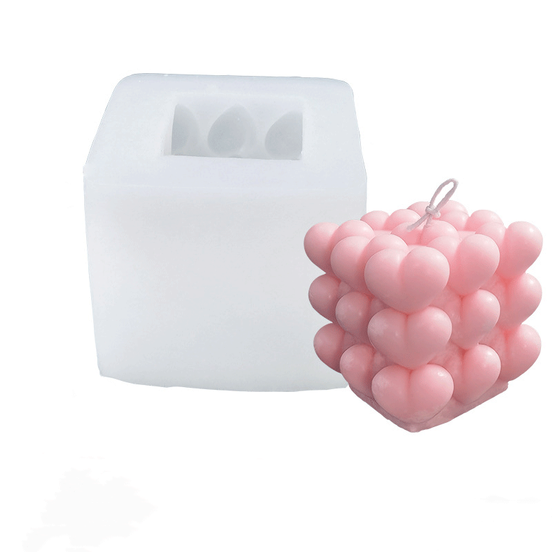 Cube Bubble Shape Silicone Candle Mold - 86mm Height for DIY Candles, Soap Making, Resin Crafts - Perfect for Home Decor, Wedding Favors & Gift Making