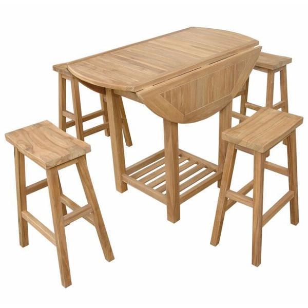 Seacrest Alpine 5-Piece Rectangular Counter Height Dining Table Set - Perfect for Small Spaces, Kitchens & Breakfast Nooks