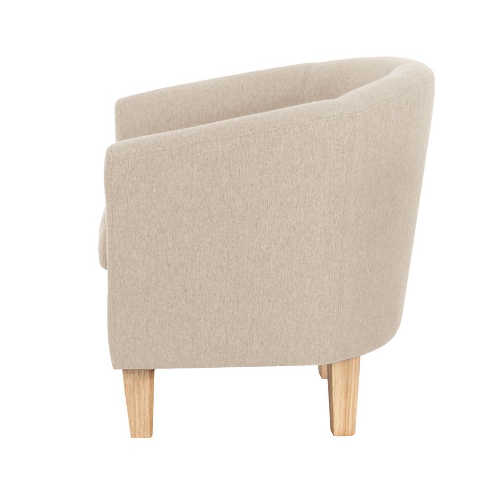 Comfortable Abby Armchair & Sofa Chair in Beige - Perfect for Living Room, Bedroom, or Office Relaxation