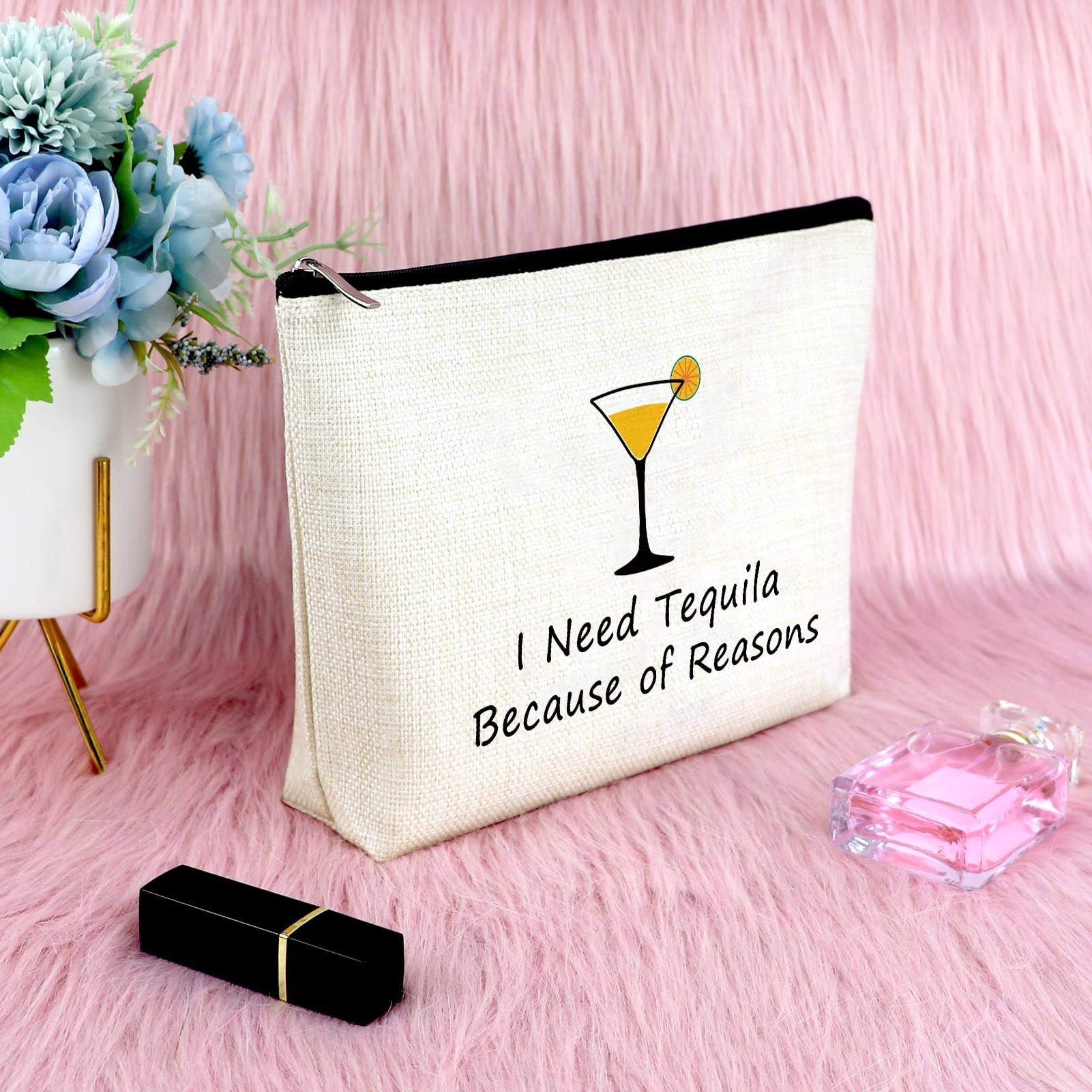 Tequila Makeup Bag - Funny Cosmetic Pouch for Women | Perfect Gift for Tequila Lovers, Best Friends & Drinking Enthusiasts | Great for Birthdays, Valentine's Day & Housewarming | Travel-Friendly Makeup Organizer for Parties & Vacations