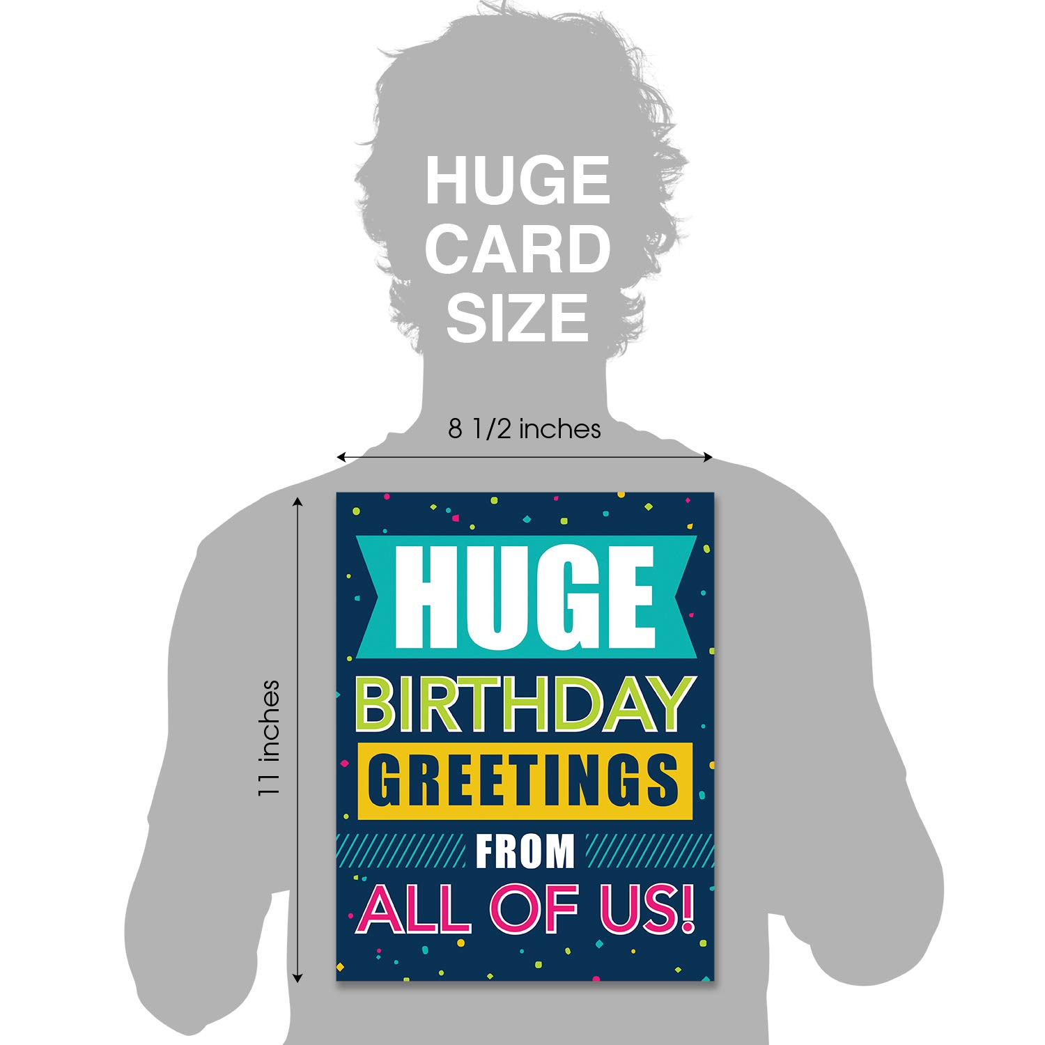 Canopy Street Big Birthday Card - 8.5 x 11 Inch Large Greeting Card for Group Signatures | Perfect for Office Celebrations, Family Gatherings & Special Occasions