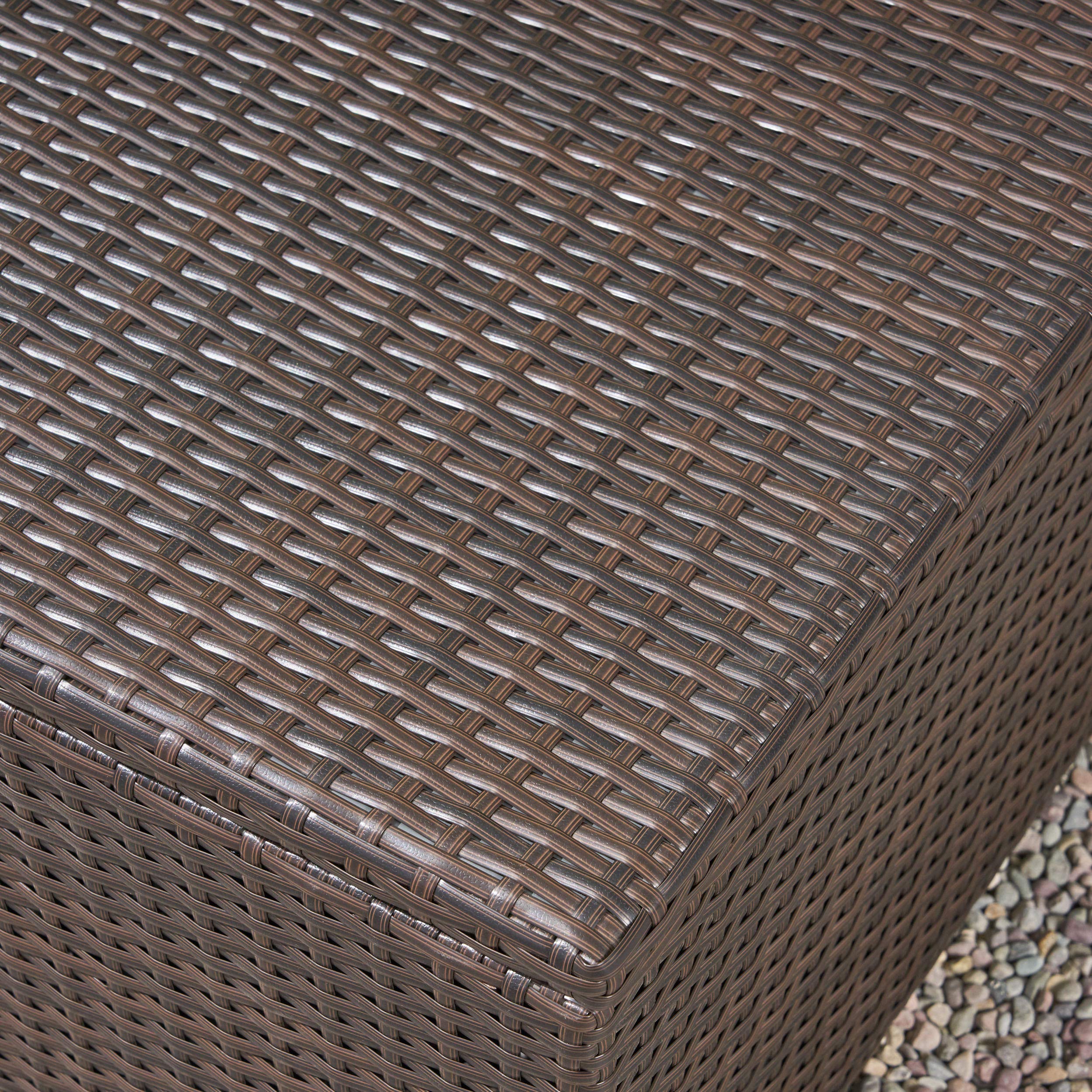 Christopher Knight Home Santa Rosa Outdoor Wicker Coffee Table with Storage - Weather-Resistant Multibrown Rattan Side Table for Patio, Garden, Poolside & Backyard Decor