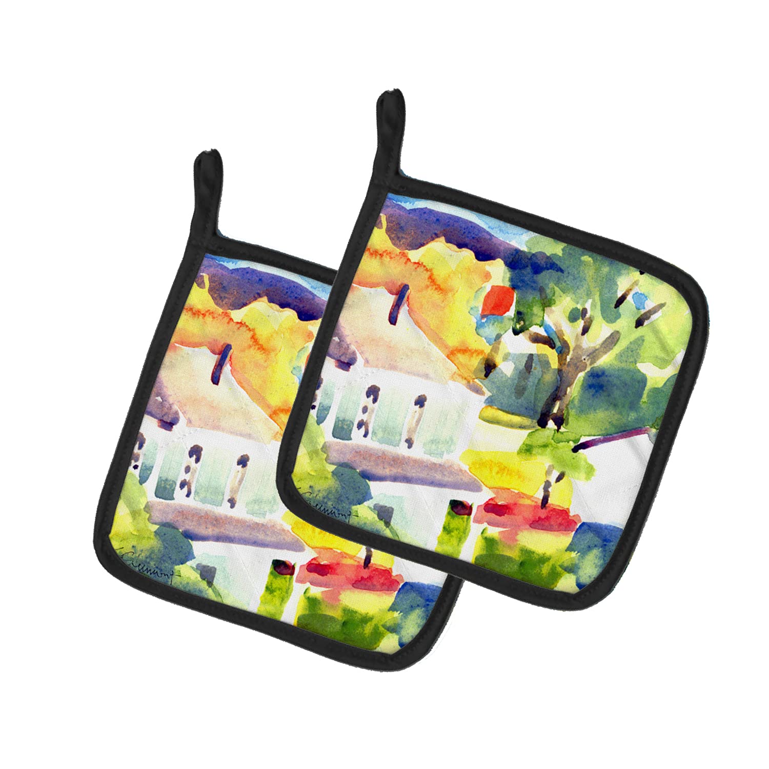 Caroline's Treasures Heat Resistant Kitchen Pot Holders Set - Pair of 7.5x7.5 Inch Oven Mitts for Cooking, Baking & BBQ | Perfect for Grilling, Baking Cookies & Handling Hot Pans