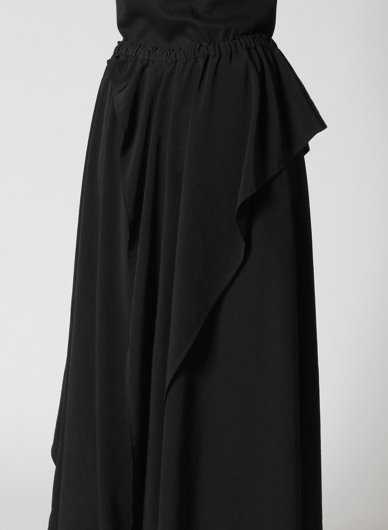 Elegant Crepe de Chine Ruffle Pants for Women - Flowy High Waist Wide Leg Trousers for Casual & Office Wear