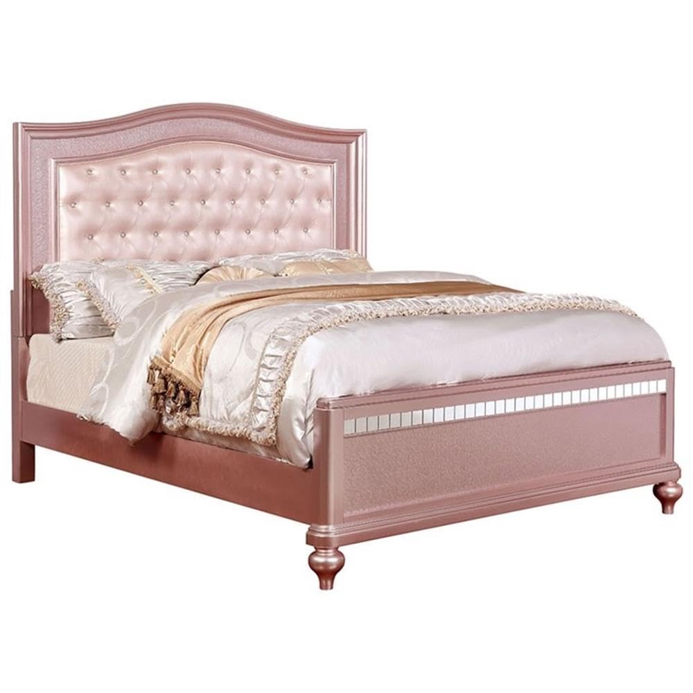 Furniture of America Paisley Contemporary Wood Full Panel Bed in Rose Gold - Modern Bedroom Furniture for Master Suite, Guest Room & Home Decor