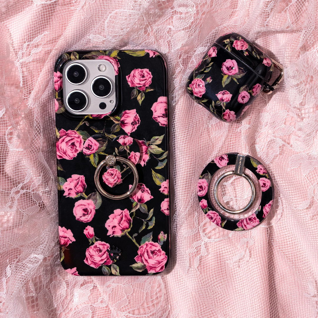 Pink Rose Floral AirPod Case - Cute Protective Cover for Apple AirPods 1/2/3/Pro - Perfect Gift for Women, Girls, Teens - Great for Travel, Work, Gym & Daily Use