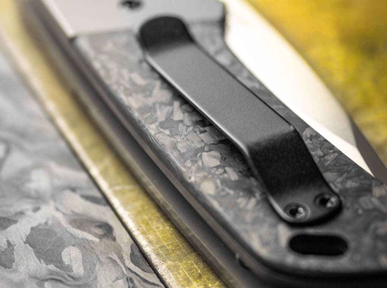 BÖKER PLUS Gulu Pro Folding Pocket Knife - Marble Carbon Fiber & Titanium Handle, D2 Steel Blade, Liner Lock Mechanism | Designed by Steve Kelly | EDC, Outdoor Survival, Camping & Everyday Carry Knife