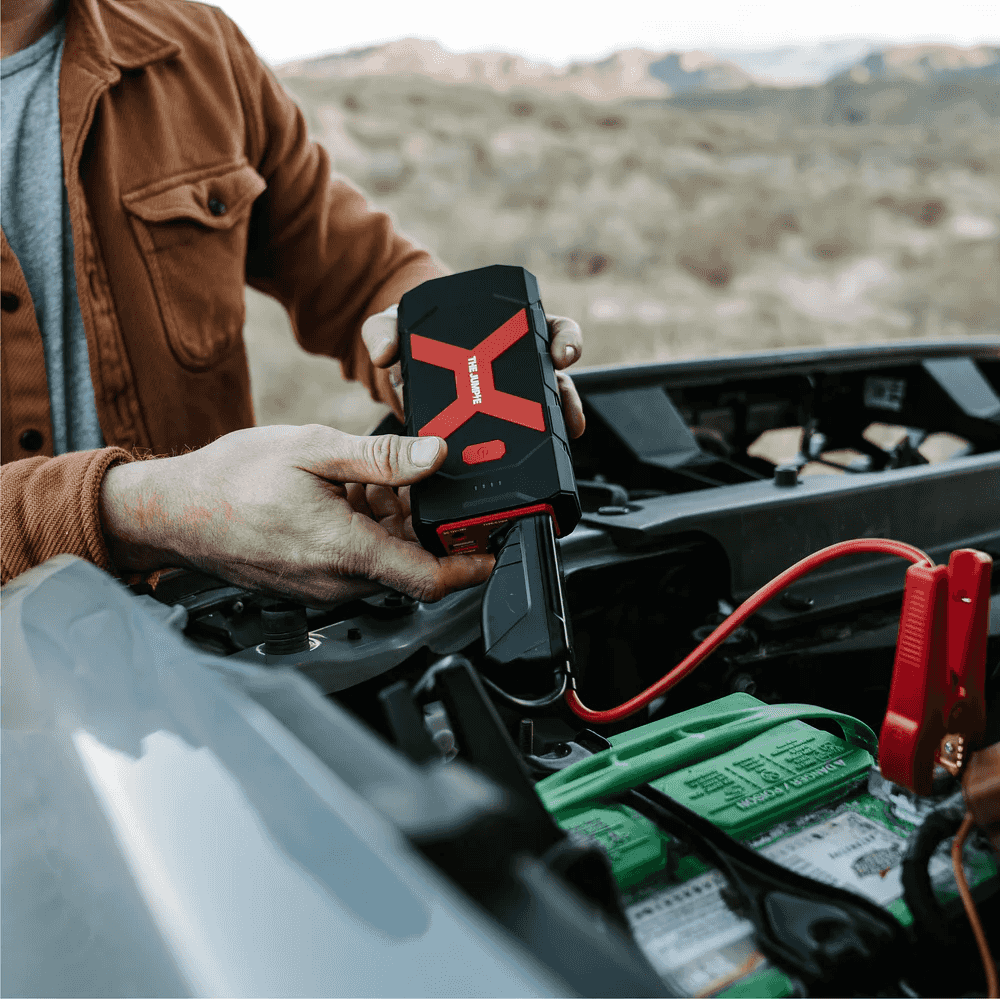 Jumpie Portable Jump Starter - 2000A Peak Car Battery Booster with USB Quick Charge, LED Light for Emergency, Travel, Camping & Roadside Assistance