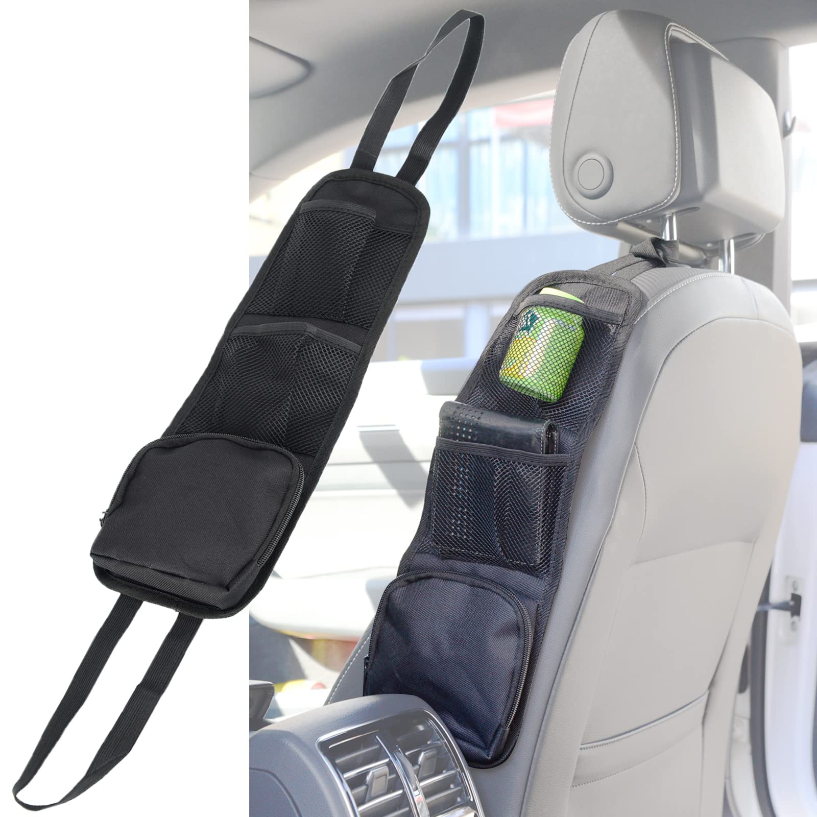 Car Seat Organizer for Front Seat - Hanging Storage Bag with Multiple Pockets for Phone, Sunglasses & Essentials - Perfect for Cars, Trucks & SUVs - Ideal for Road Trips, Commuting & Daily Use