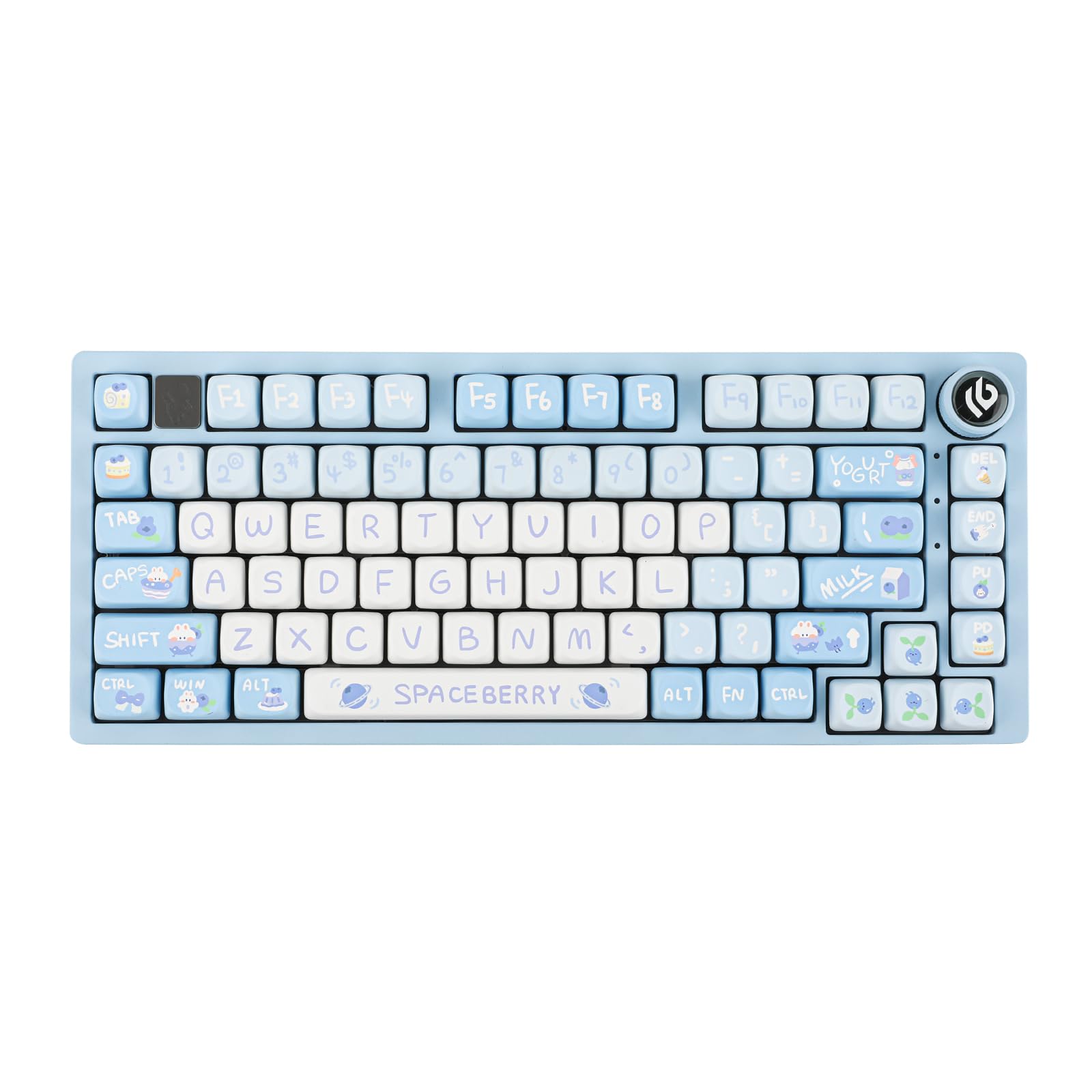 EPOMAKER x LEOBOG Hi75 Wired Mechanical Gaming Keyboard - Aluminum Alloy Frame, RGB Backlit, Hot-Swappable Nimbus Switches, Mode-Switching Knob (White Blue) - Perfect for PC Gaming, Typing & Office Work