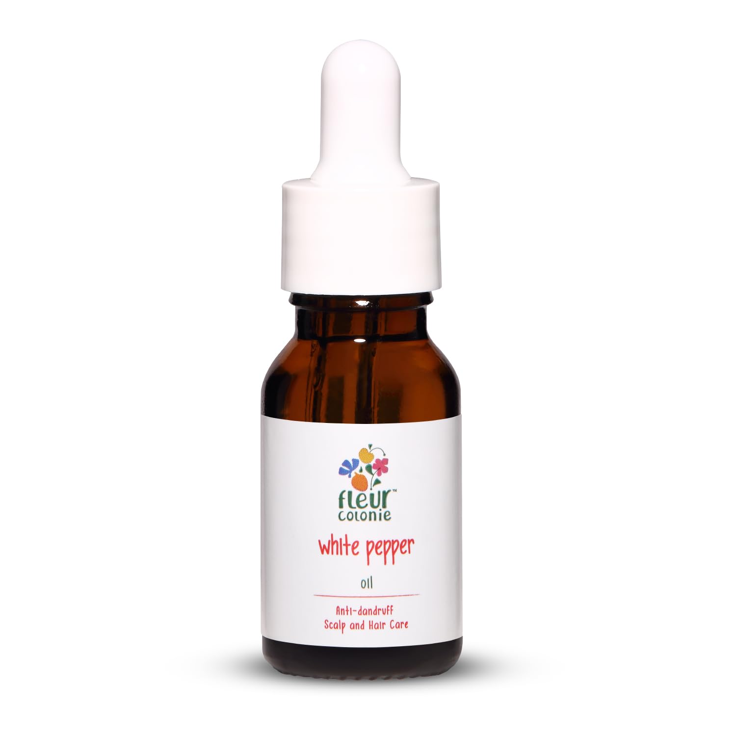 Fleur Colonie White Pepper Anti-Dandruff Hot Hair Oil with Almond & Lavender - 90ml (15x6ml) | Scalp Treatment for Dry Hair & Itchy Scalp | Reduces Flakes & Nourishes Hair | Perfect for Daily Hair Care & Scalp Massage