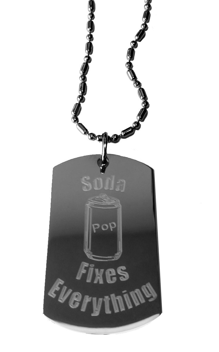 Shark Soda Fixes Everything Hat & Military Dog Tag Necklace with Luggage Chain - Perfect for Travel, Outdoor Adventures, and Streetwear Fashion