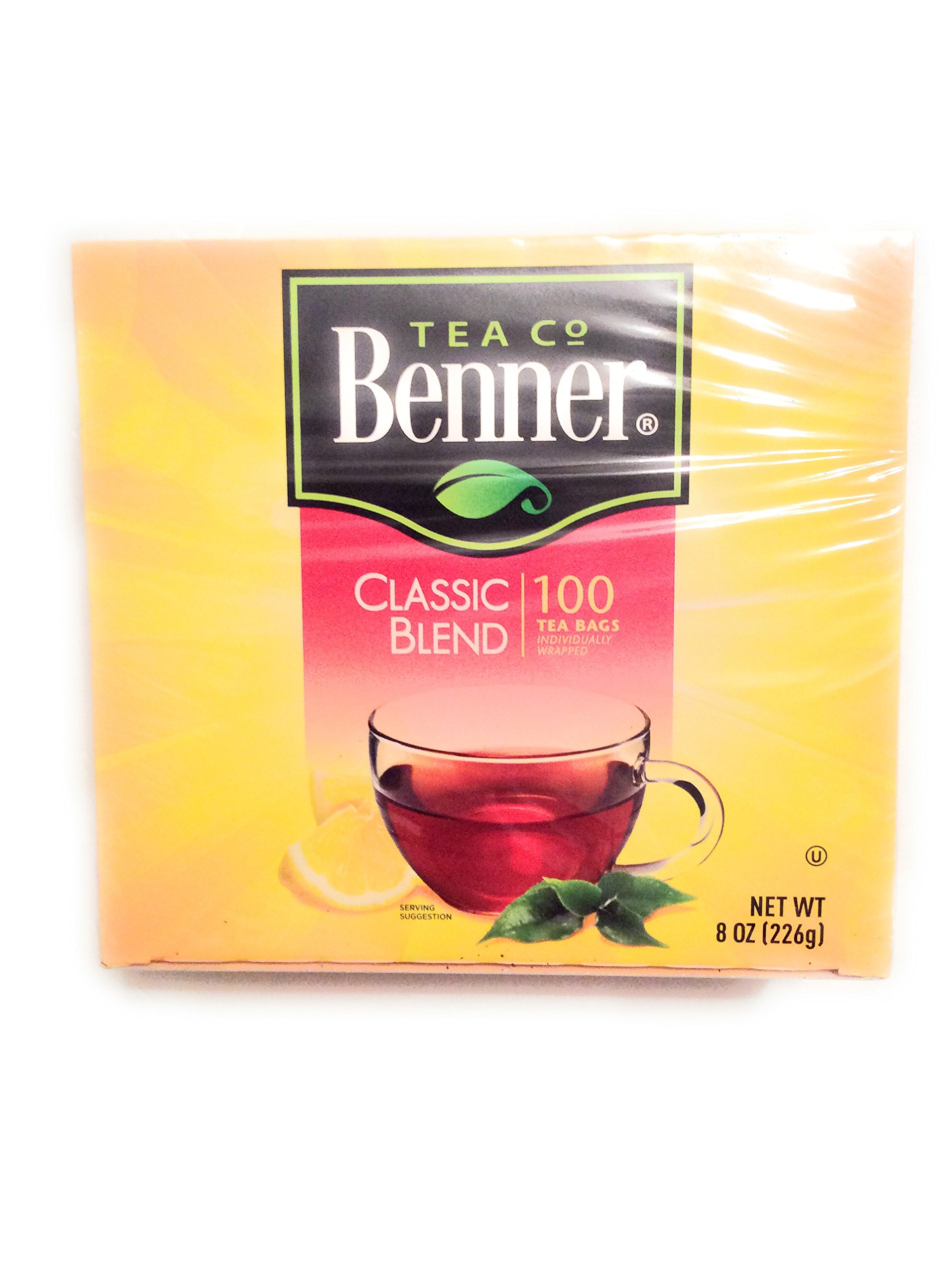 Premium Benner Classic Blend Tea Bags - 100 Count | Organic Black Tea with Rich Flavor | Perfect for Morning Boost, Afternoon Relaxation & Gift Giving