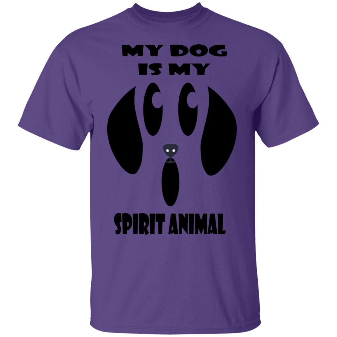 My Dog Is My Spirit Animal Halloween T-Shirt - Funny Pet Lover Cotton Tee for Women & Men - Perfect for Halloween Costumes & Dog Owner Gifts