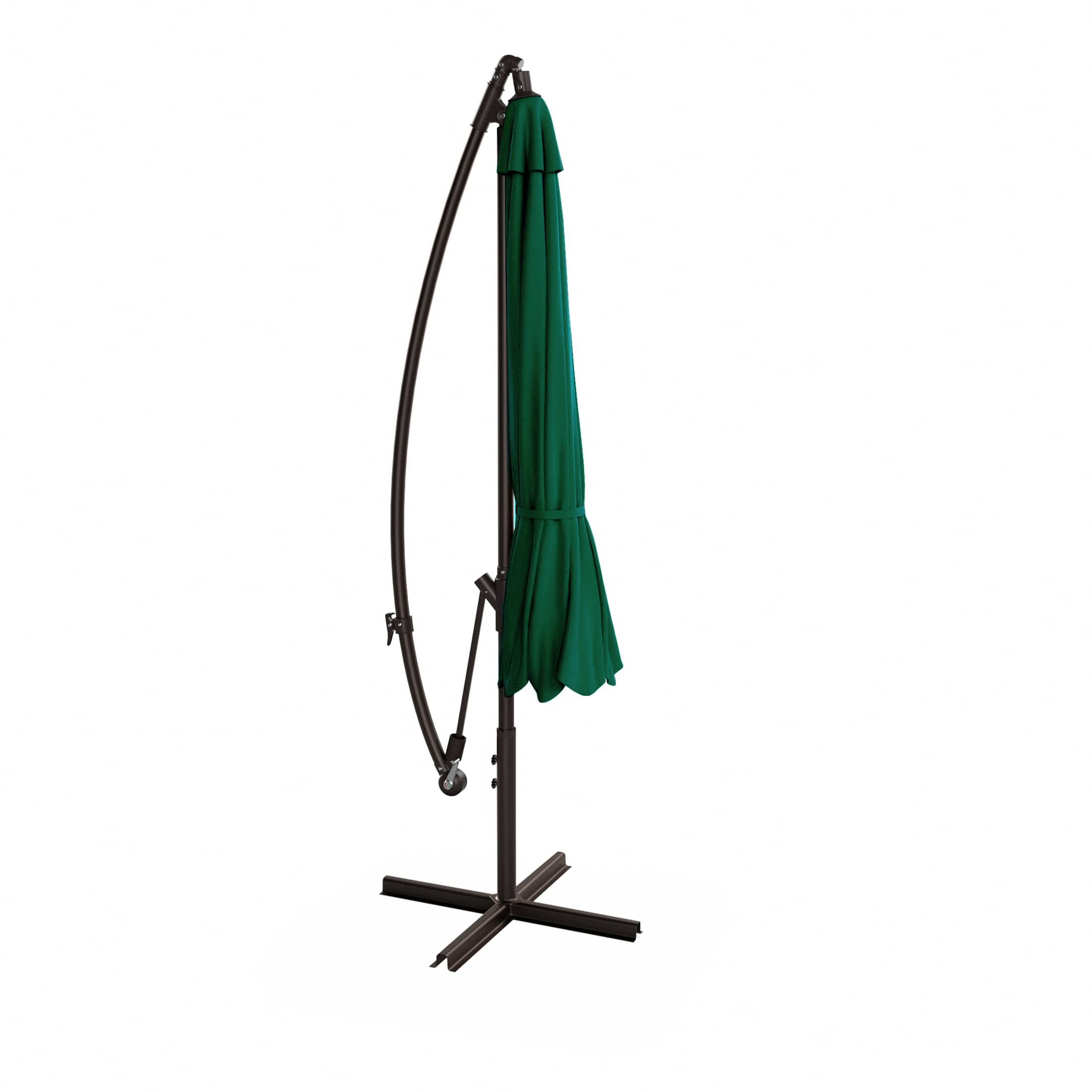 10ft Outdoor Patio Cantilever Umbrella with Stand - 2 Piece Hanging Shade Kit for Backyard, Poolside & Garden Relaxation | WO Home Furniture