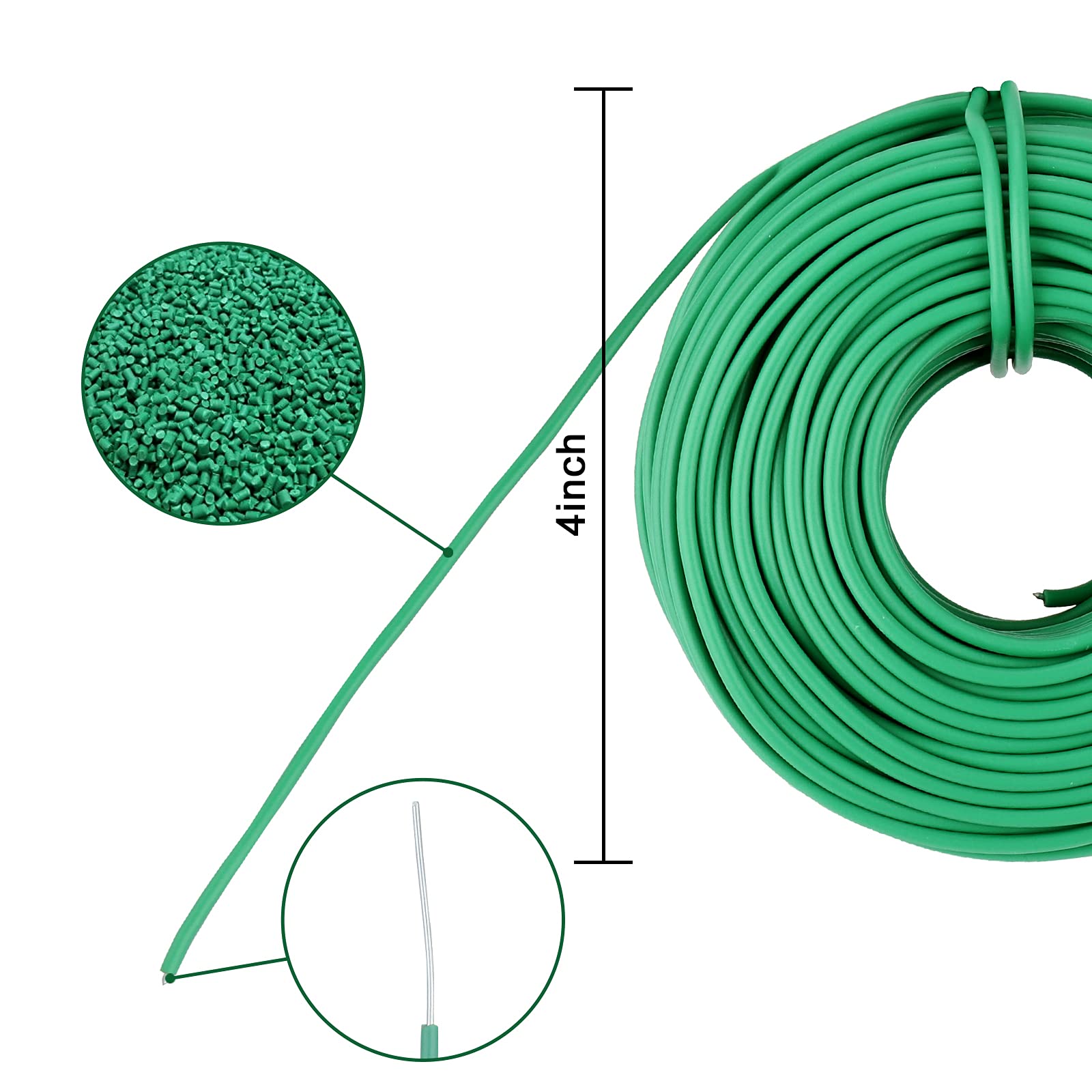 YDSL 100 Feet Soft Plant Ties - 2.5MM Green Garden Twist Ties for Supporting Climbing Plants, Tomatoes, Vegetables | Perfect for Indoor/Outdoor Gardening, Vine Training, and Plant Support Systems