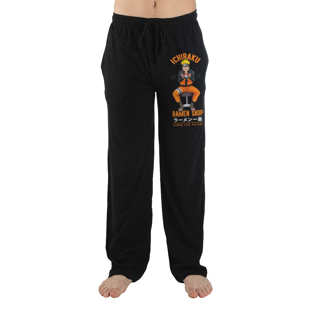 Naruto Anime Cartoon Men's Black Lounge Pants - Comfortable Sleepwear & Casual Pants for Anime Fans | Perfect for Home Relaxation, Cosplay & Gift