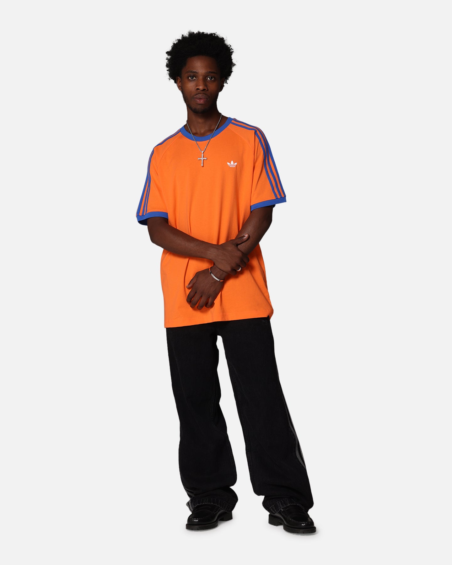 Adidas Monogram Cali T-Shirt for Men - Orange Casual Short Sleeve Tee | Gym, Streetwear & Everyday Comfort Wear