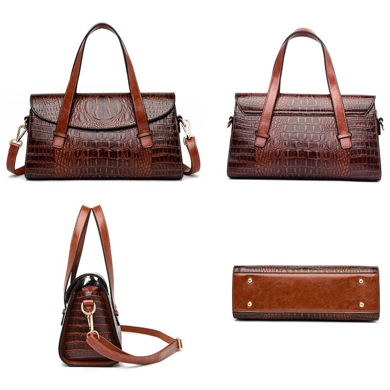 Luxury Women's Crocodile Leather Handbags - Stylish & Durable for Work, Travel & Evening Events
