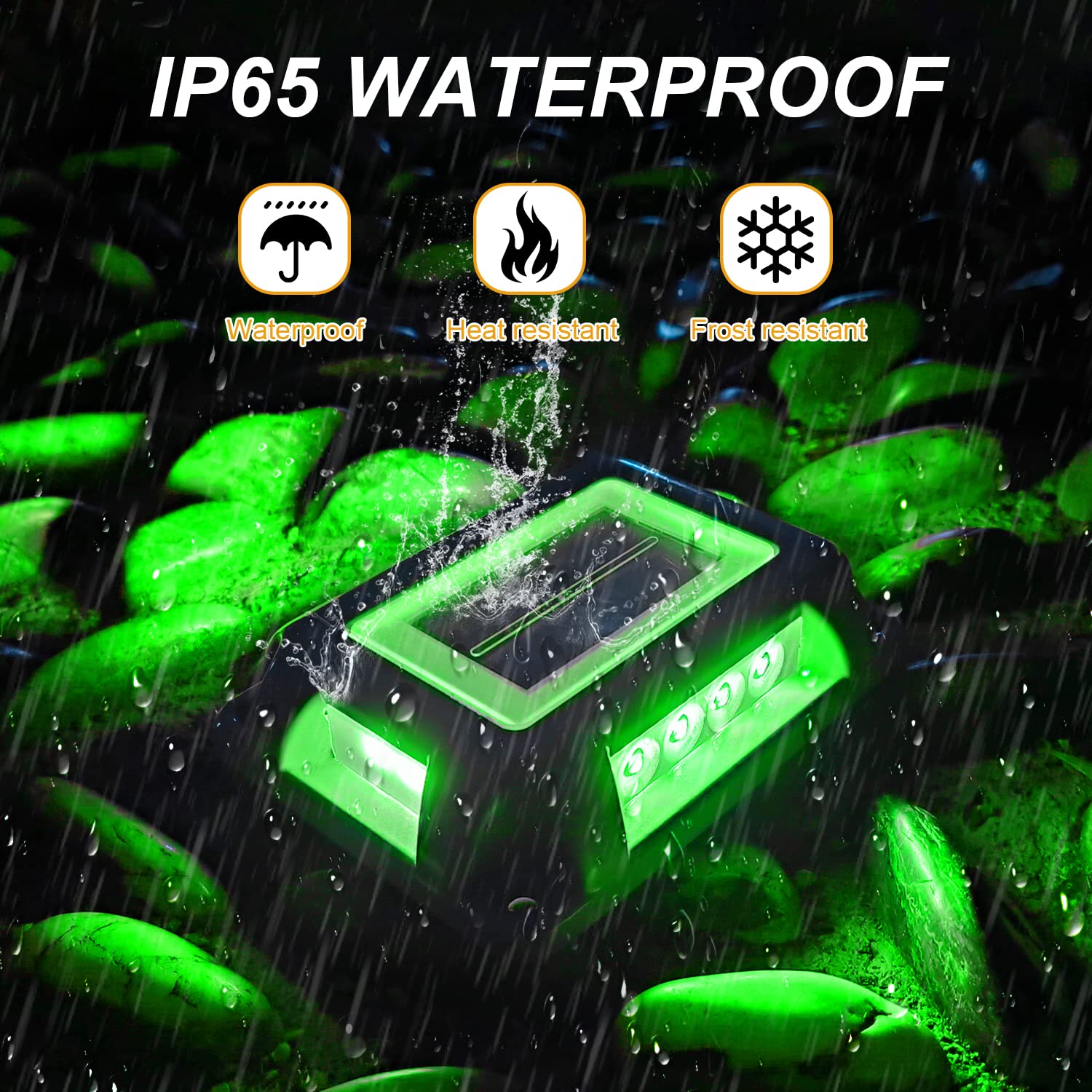 T-SUN 12 Pack Solar Deck Lights Outdoor Waterproof LED Pathway Lights - IP65 Waterproof, Solar Powered for Driveway, Garden, Sidewalk, Steps, Dock - Perfect for Halloween, Patio, and Landscape Lighting