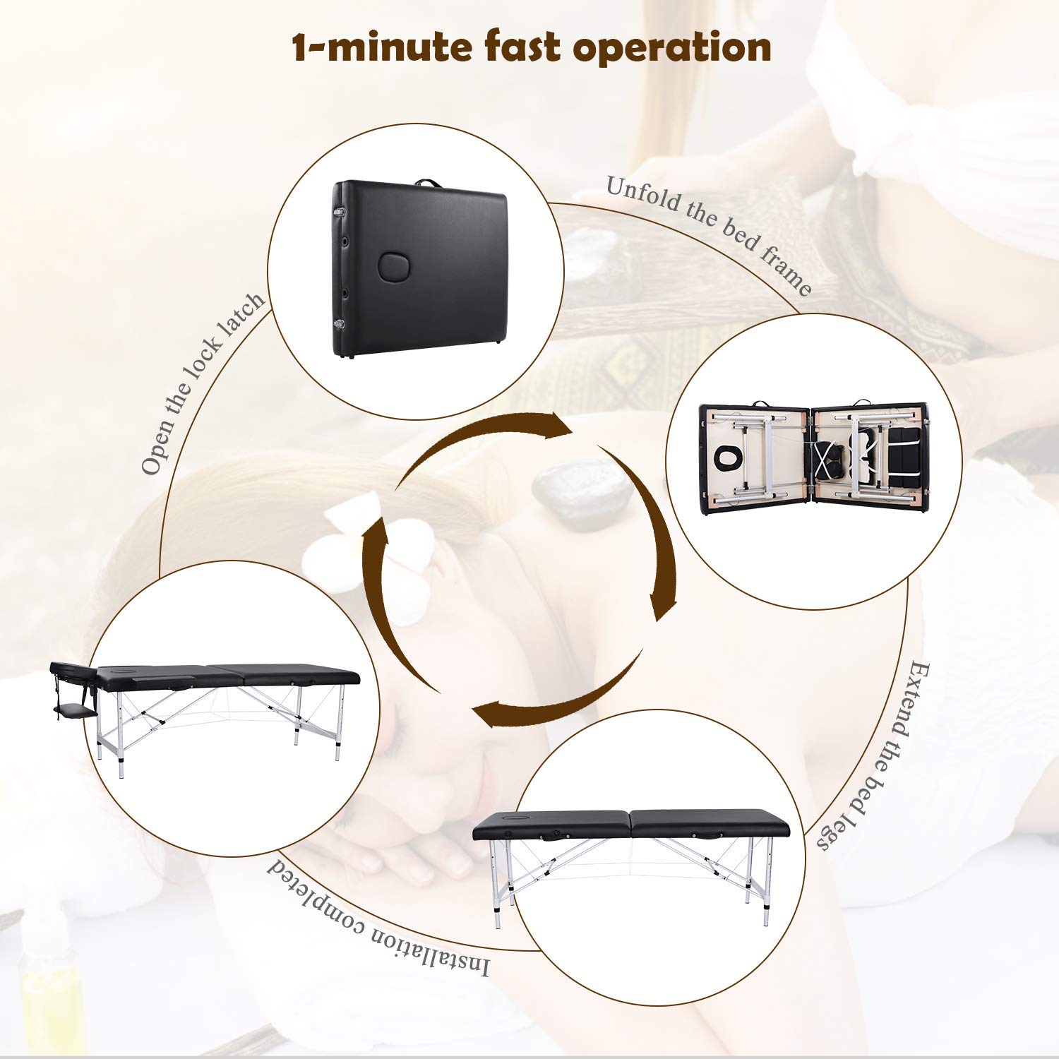 Professional Portable Folding Massage Table - Extra Wide 84