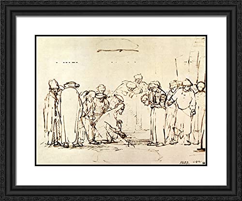 Black Ornate Wood Frame with Double Matting