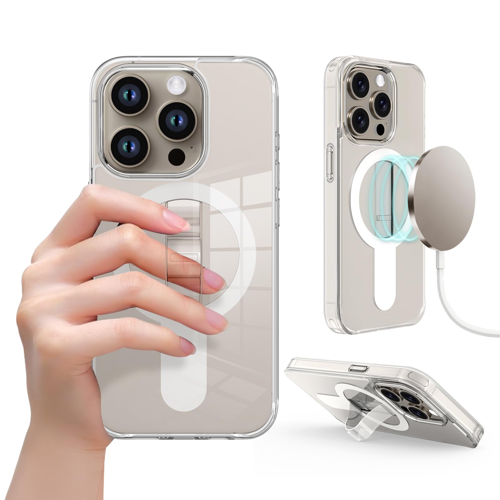 AUROX iPhone 15 Pro Max Case with MagSafe - Military Protection & Invisible Stand | Slim Magnetic Cover for Everyday Use