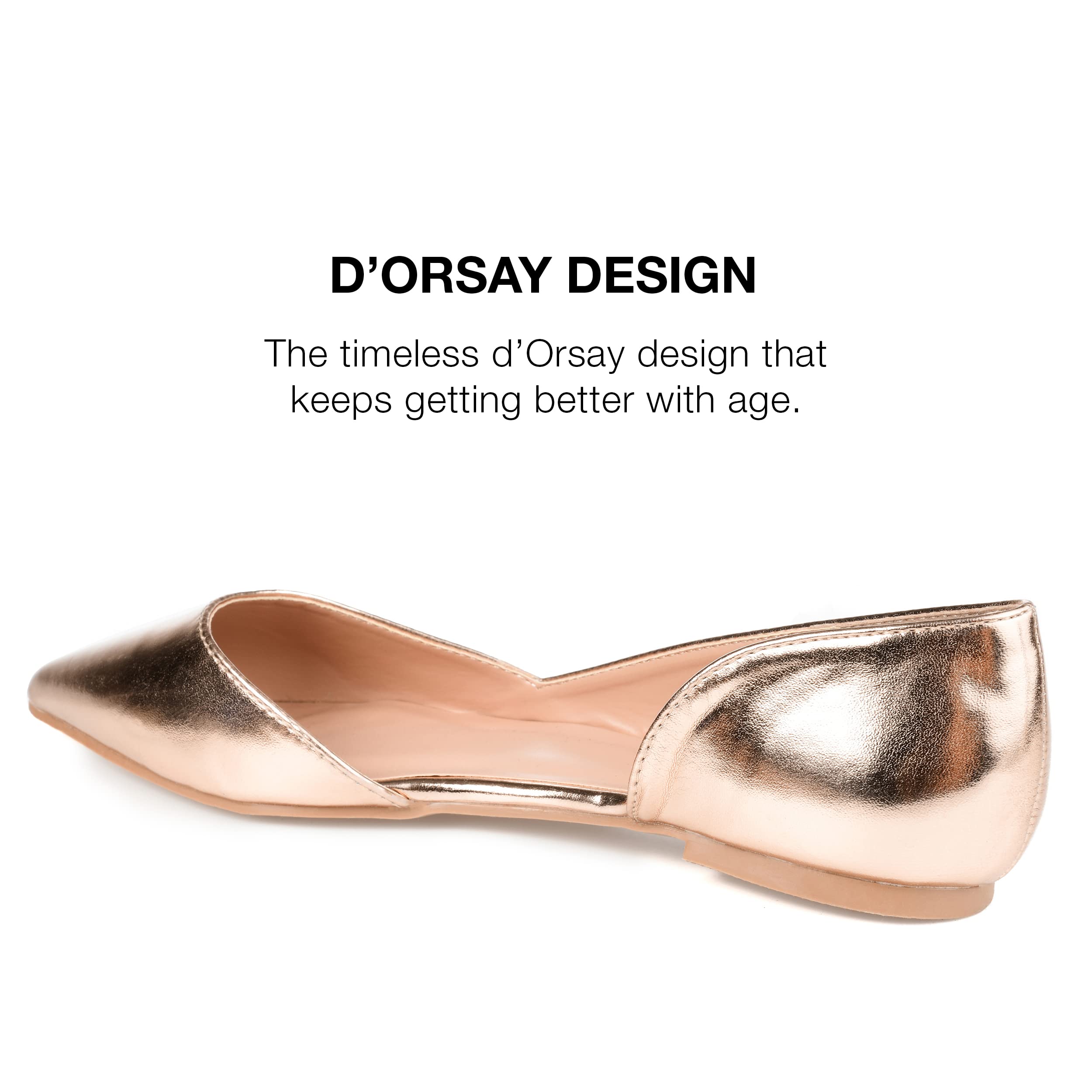 Journee Women's Cortni Comfortable Ballet Flats - Stylish & Lightweight for Work, Travel & Everyday Wear