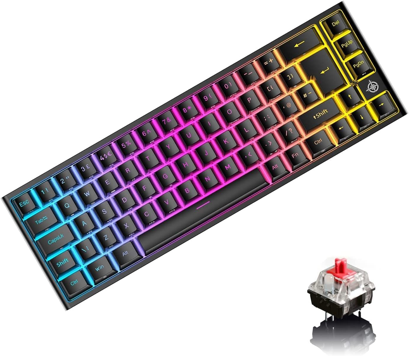 LexonElec 60% RGB Mechanical Keyboard - Red Switches for Gaming & Office