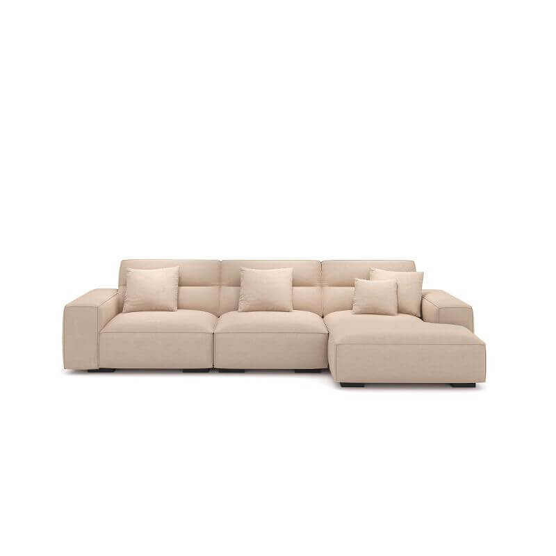 L-Shaped Right-Hand Facing Reclining Sofa with Concealed Support - Modern Sectional Couch for Living Room, Home Theater & Family Parlor Relaxation