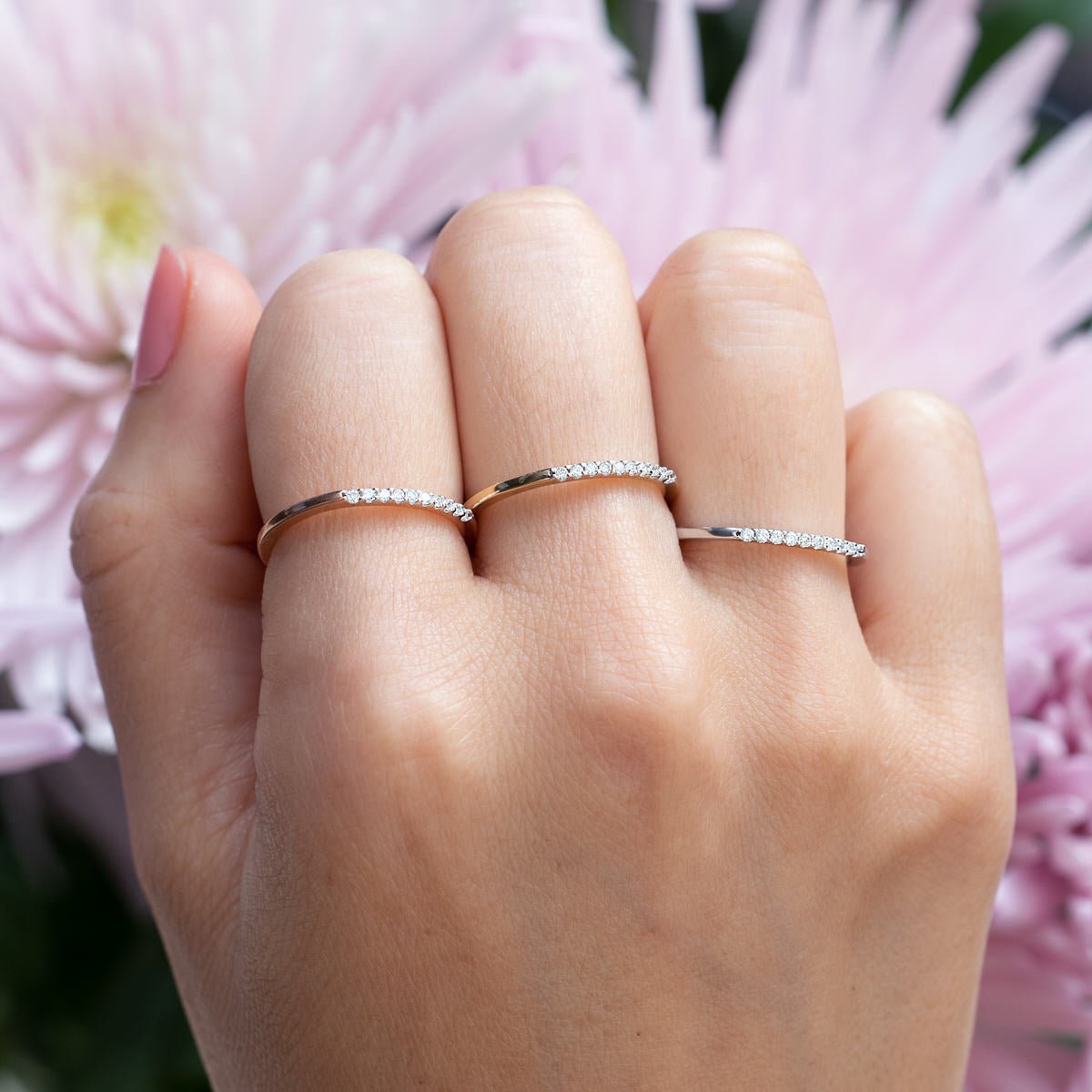 14K Rose Gold Diamond Eternity Ring for Women - Elegant Wedding Band, Anniversary Gift, or Everyday Jewelry for Special Occasions