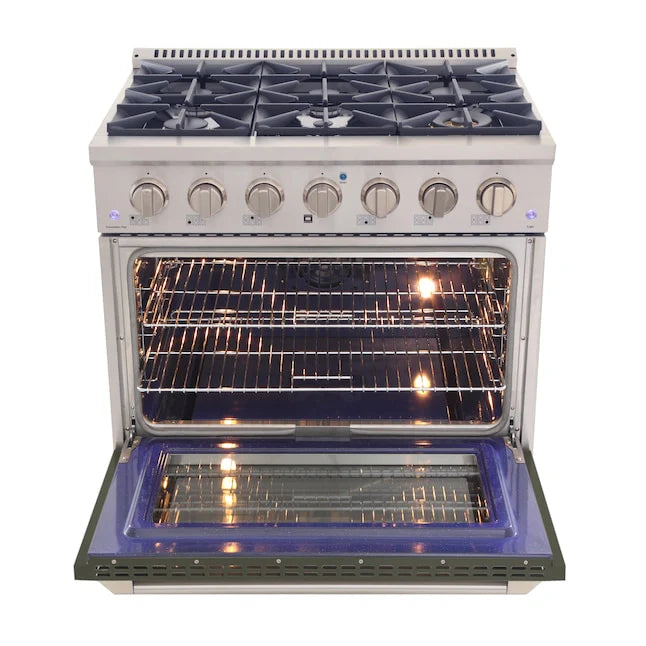 Kucht 36-Inch Pro Style Dual Fuel Range - KDF362 OG | Professional Gas & Electric Stove for Home Chefs | Perfect for Gourmet Cooking & Large Family Meals