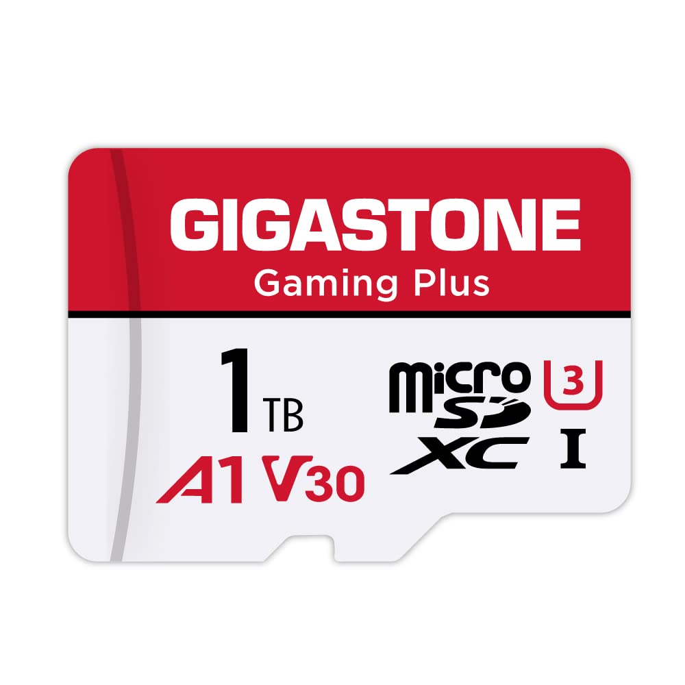 GIGASTONE 1TB MicroSDXC Memory Card - U3 V30 A1, 150MB/s Read & 120MB/s Write Speed - Compatible with Nintendo Switch, Steam Deck, 4K Video Recording - Includes SD Adapter | Perfect for Gaming, Streaming & High-Speed Data Transfer