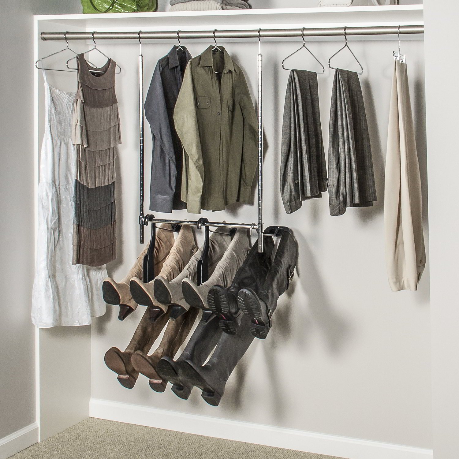 Hanging Boot Storage Organizer – 5-Pair Boot Rack for Closet Organization – Easy to Assemble Durable Boot Shaper & Tree – As Seen on Rachael Ray – Perfect for Boot Lovers & Small Space Storage