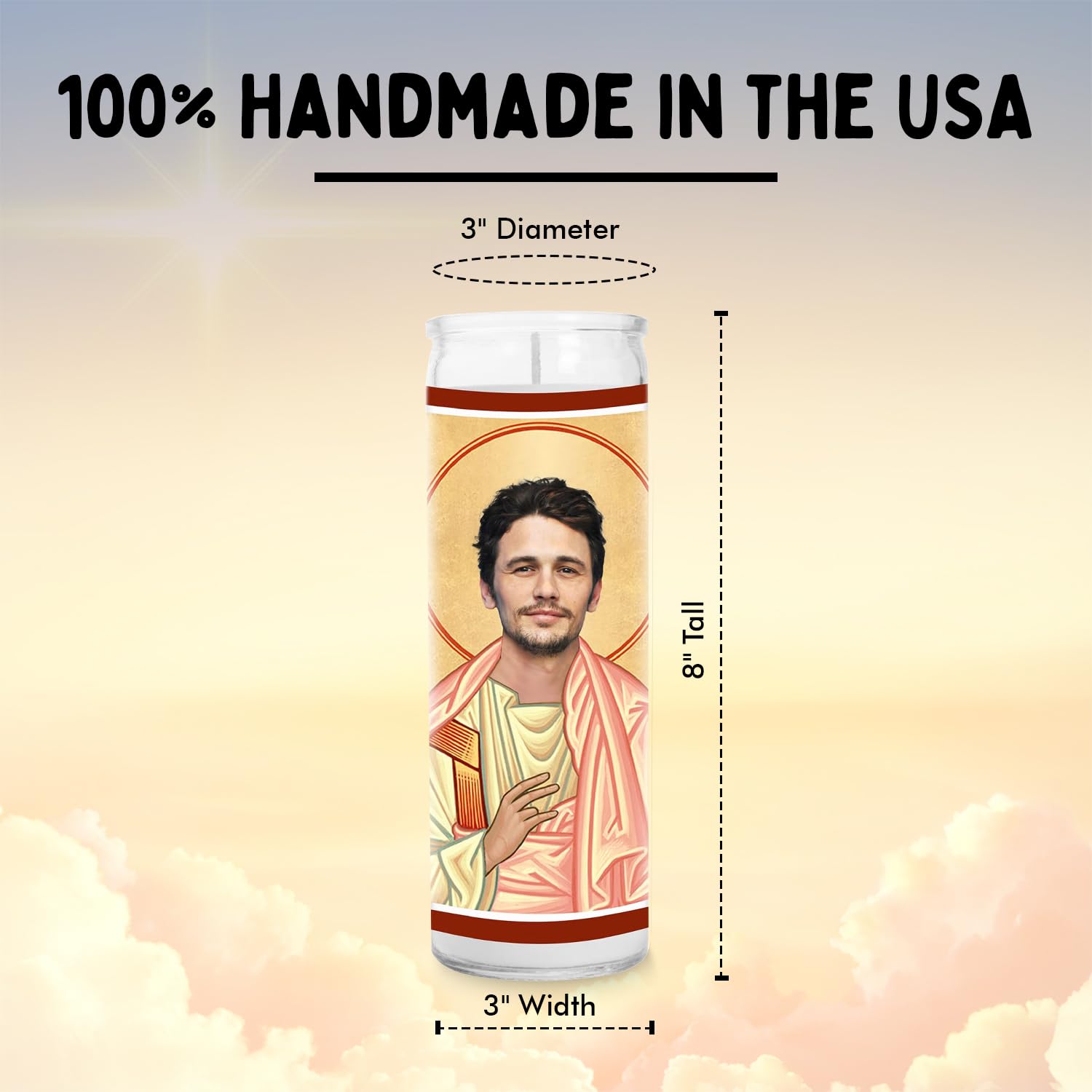 James Celebrity Candle - Saint Edward Glass Votive Candle | Handmade in USA | Perfect Gift for James Fans & Movie Lovers | Home Decor, Meditation & Romantic Ambiance