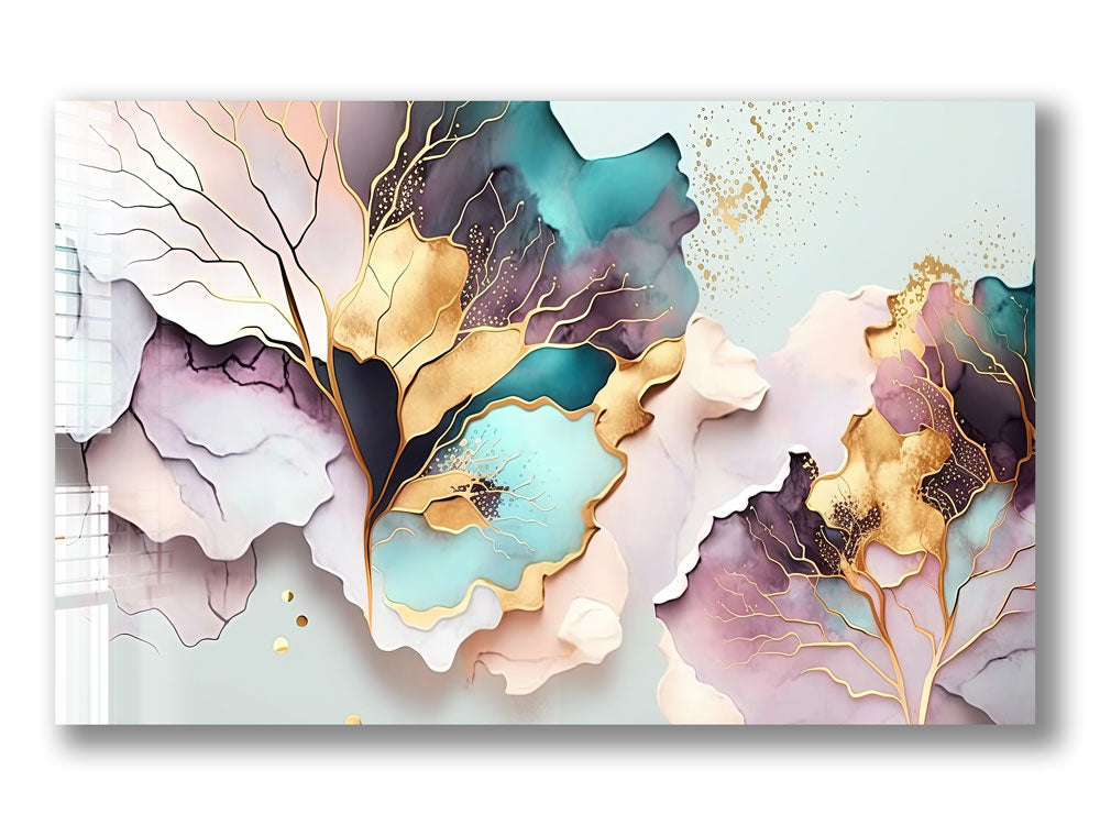 Pink Leaves Abstract Wall Art - Modern Botanical Print for Home & Office Decor - Perfect for Living Room, Bedroom, or Workspace