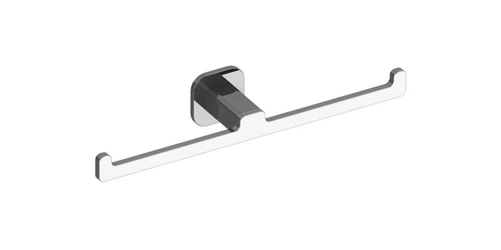 Deva Wall Mounted Double Toilet Paper Holder - Brushed Nickel Bathroom Tissue Dispenser - Space Saving Design for Small Bathrooms, Powder Rooms & RVs