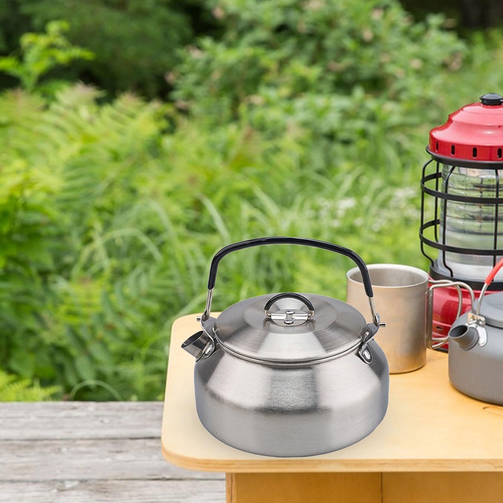Large Capacity 0.8L Stainless Steel Tea Kettle - Lightweight Stovetop Kettle for Outdoor Camping, Fishing & Picnics | Perfect for Boiling Water, Making Tea & Outdoor Cooking