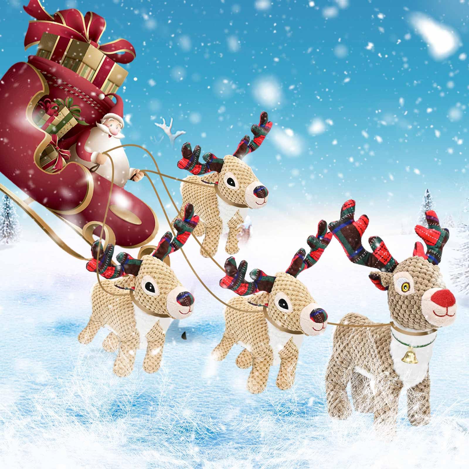 **Durable Christmas Dog Toys for Large, Medium & Small Breeds - Plush Squeaky Stuffed Animals, Interactive Puppy Toys - Perfect for Playtime, Training & Birthday Gifts**    *(Ideal for Holiday Fun, Indoor/Outdoor Play & Dog Training Rewards)*
