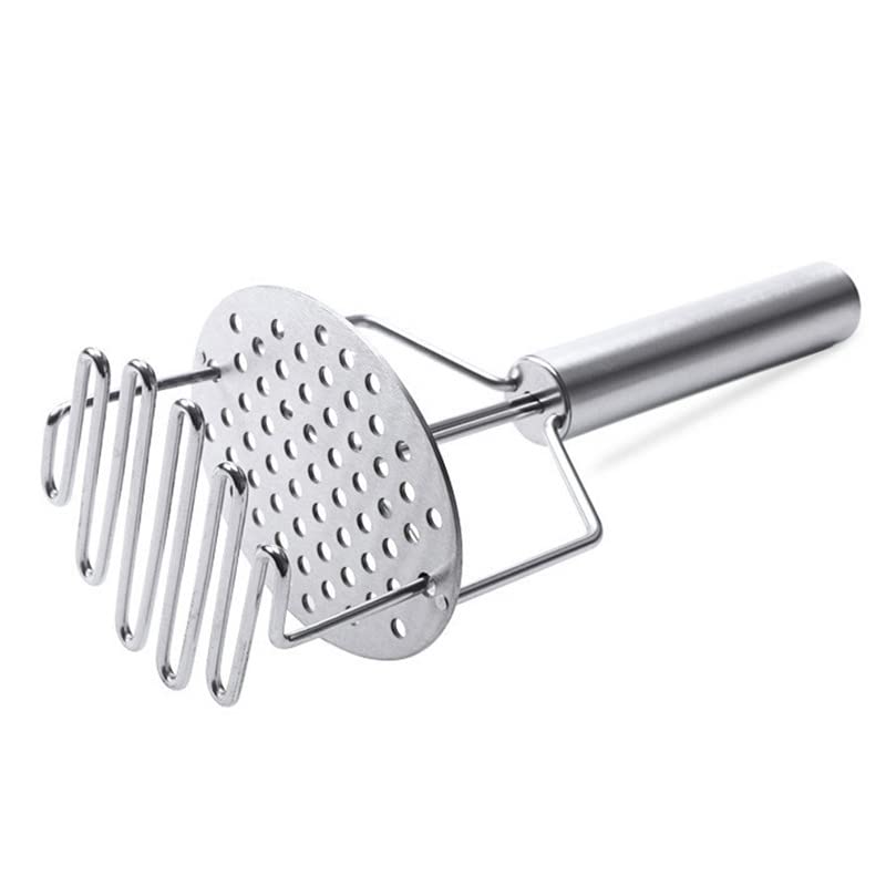 Premium Double-Layer Stainless Steel Potato Masher - Heavy Duty Kitchen Tool for Mashing Potatoes, Vegetables & Fruits - Perfect for Mashed Potatoes, Baby Food & Baking Prep